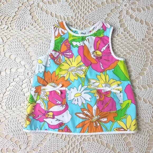 Lilly Pulitzer Baby Girl 3-6 Months Paint By Number Swing Back Shift Dress
